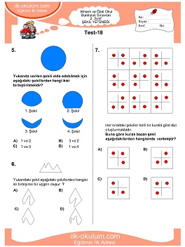 ilkokul 1. Sınıf Bilsem Zeka Testi 